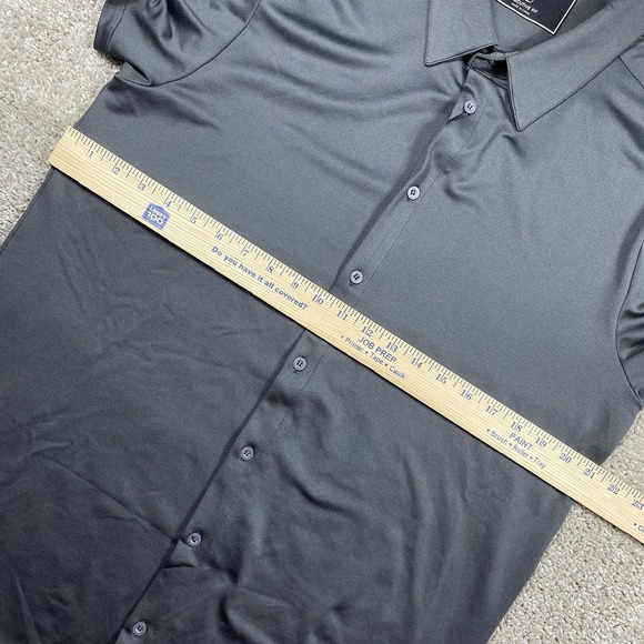 NEW BYLT Premium Basics Mens Large Executive Fit Gray Stretch SS Button Up NWT - Picture 6 of 8